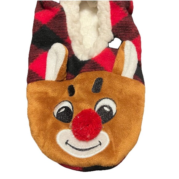 Rudolph the Red Nosed Reindeer Slipper Socks Slip Resistant Unisex Adult M-L EUC - Picture 4 of 8